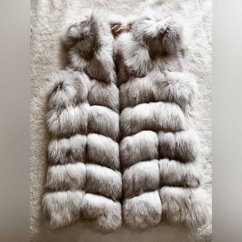 Vest of fox fur, whole skins, real fur vest, fur vest, fox fur vest, fox vest